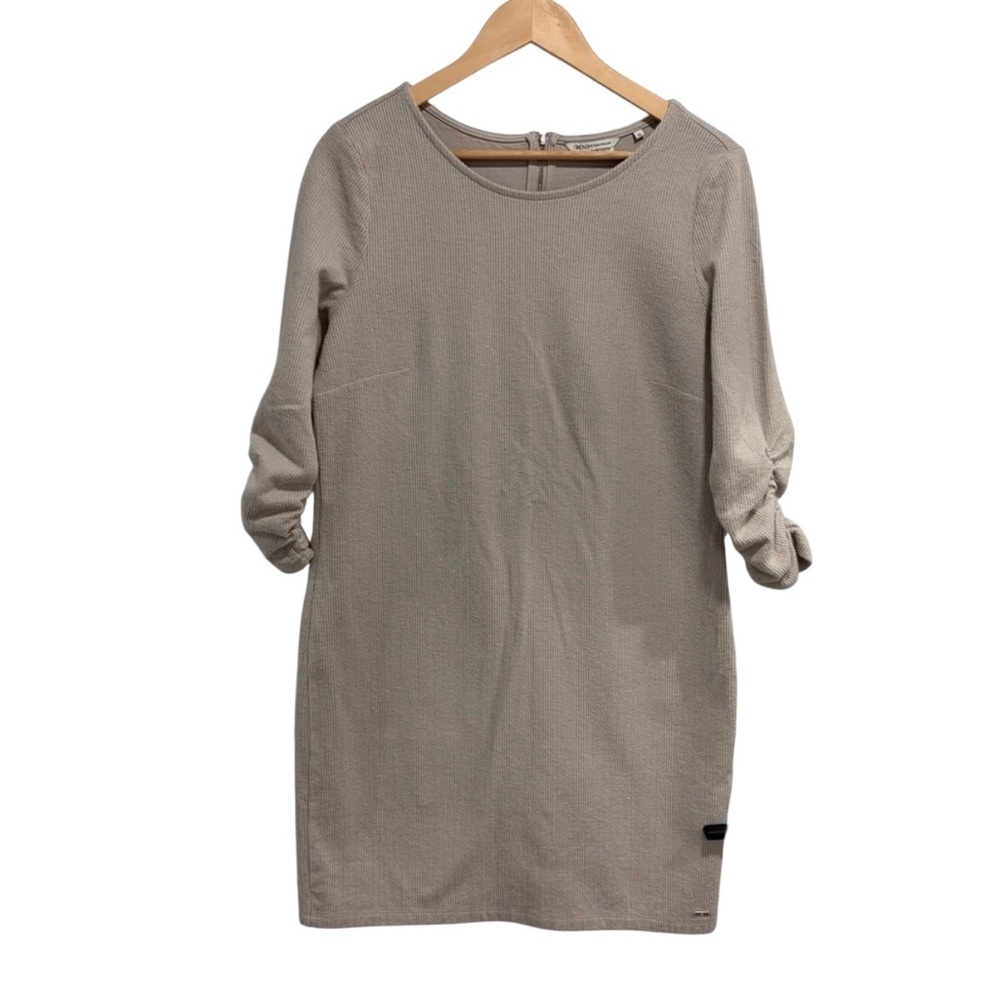 Denim Tom Tailor Scoop Neck Organic Cotton Beige Women's Dress